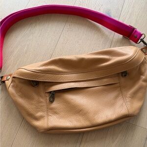 Parker Thatch cross your heart Leather Crossbody Bag butterscotch Pink Strap